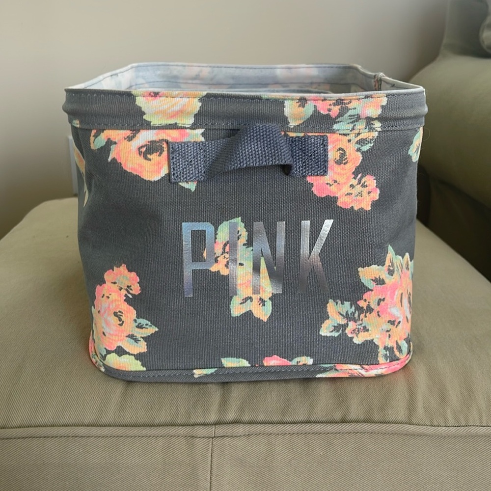 Set of 2 Rare Victoria’s Secret Pink canvas storage bins from dorm collection